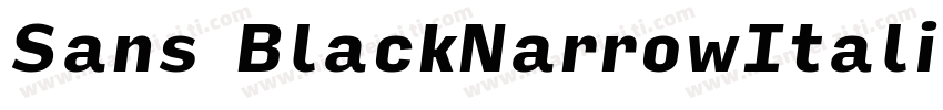 Sans BlackNarrowItalic字体转换